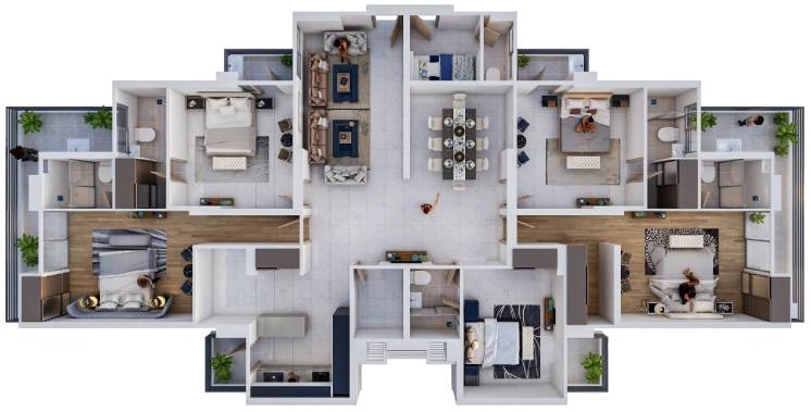5.5 BHK Penthouse floor plan — Pristine Amore, Kalyani Nagar